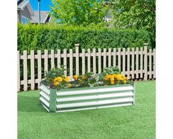 Plantenbak Celano verhoogde moestuinbak 120x60x30 cm verzinkt staal zilverkleurig [en.casa]