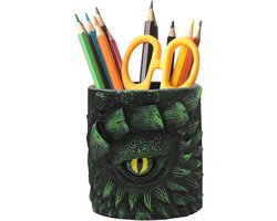 Plantenbak Drakenoog - Decoratieve Vaas - Binnen Decoratie - Oosters Mythologisch Design - 10x10x10.5 cm - Groen