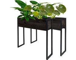 Plantenbak Faab Zwart Mangohout - Set van 2