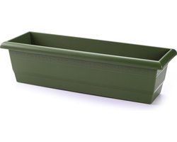 Plantenbak groen rechthoekig 60 x 20 x 16 cm - Bloembakken/plantenbakken voor binnen/buiten