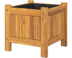Plantenbak Hout - Bloempot Bak - Planten Presenteren - Met Inleg Vlieszak - 31 x 31 x 30 cm