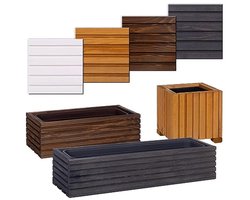 Plantenbak Lichte Bruin Met Inzetstuk 25x25x25cm - Voor Balkon en Tuin