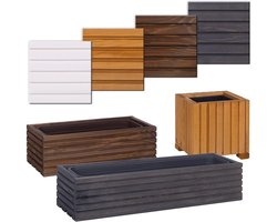 Plantenbak Lichte Bruin Met Inzetstuk 25x25x25cm - Voor Balkon en Tuin