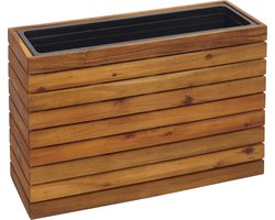 Plantenbak MCW-L21, bloembak verhoogd bed, vierkant 41x63x23cm buiten acaciahout MVG-gecertificeerd, bruin