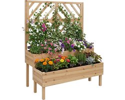 Plantenbak met klimrek - 135x109x62 cm - hout