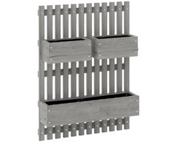 Plantenbak met Klimrek - Bloembakkenset - Wandmontage - Bloembak - Tuinrek - Tuinbed - Plantenrek - Tuinbak - voor Bloemen, Fruit, Groenten & Kruiden - 60 x 16 x 80 cm - Grijs