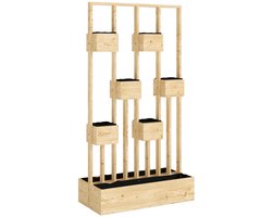 Plantenbak met Klimrek - Plantenbakcombinatie - Modulair Ontwerp - Bloembak - Tuinrek - Tuinbed - Plantenrek - Perfect voor Bloemen en Klimplanten – voor Tuin, Terras & Balkon - Natuurlijk Hout - 90 x 45 x 170 cm