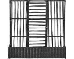 Plantenbak met Klimrek - Verhoogd Bloembak - Tuinrek - Tuinbed - Plantenrek - Tuinbak - voor Bloemen, Fruit, Groenten & Kruiden - Weerbestendig - Polyrattan - 103 x 29 x 103 - Zwart