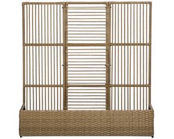 Plantenbak met Klimrek - Verhoogd Bloembak - Tuinrek - Tuinbed - Plantenrek - Tuinbak - voor Bloemen, Fruit, Groenten & Kruiden - Weerbestendig - Polyrattan - 103 x 29 x 103 - Zandkleur