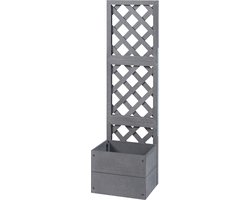 Plantenbak met latwerk Amstelveen HKC 135x40x30 cm grijs [en.casa]