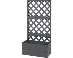Plantenbak met latwerk Amstelveen HKC 135x65x30 cm grijs [en.casa]