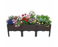 Plantenbak met Poten – Verhoogde Kweekbak Buiten – Modulaire Moestuinbak voor Balkon & Tuin – Kunststof Bloembak met Waterreservoir & Drainage – Kruidenbak / Groentebak