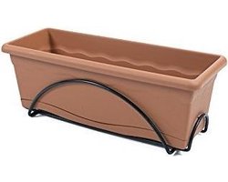Plantenbak met schaal Plastiken Terra cotta Polypropyleen (50 x 20 cm)