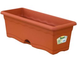Plantenbak met schaal Plastiken Terra cotta Polypropyleen (60 x 20 cm)
