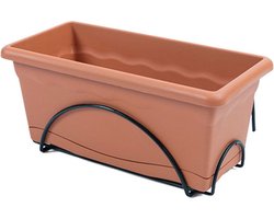 Plantenbak met schaal Plastiken Terra cotta Polypropyleen (60 x 24 cm)