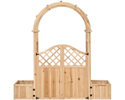 Plantenbak met trellis & poort – Voor tuin, patio & erf – Klimplanten ondersteuning – Geel