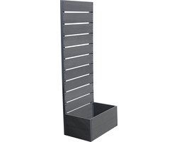 Plantenbak met tuinscherm Heerde HKC 150x56x38 cm grijs [en.casa]