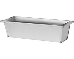 Plantenbak metaal zilver ca. 50 x 17 x 13 cm - tuindecoratie