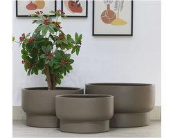 Plantenbak Nyborg Medium | Taupe | Ø62xH36cm