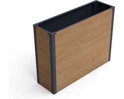 Plantenbak staal hout look 100 x 30 x 77 cm