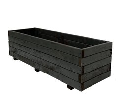 Plantenbak van hout 120x40x35 cm - Antraciet - Rechthoekige bloembak