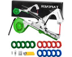 Plantenbindmachine Tuin - Bindapparaat Tuingereedschap - Planten Steunen - Eenvoudige Bediening - 16 Rollen Tape - Blauw Groen Rood