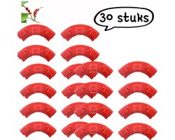 Plantenbuiger (30-delig) - Plantenstengelondersteuning voor stressarme training van planten - Klimplantenklemmen - Tuinplantenkweekgereedschap - Rood