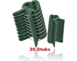Plantenclips Groen - 20 Stuks - KINZO - Tuin - Tuinieren - Plantenklemmen - Klemmen - Clips - 2 sizes - Plantenondersteuning - Planten - Bloemen.