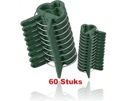 Plantenclips Groen - 60 Stuks - KINZO - Tuin - Tuinieren - Plantenklemmen - Klemmen - Clips - 2 sizes - Plantenondersteuning - Planten - Bloemen.