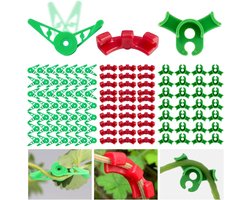 Plantenclips - Lage stress voor klimplanten - 120 stuks - Groen, Rood - Kunststof