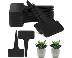 Plantenetiketten Leisteen - Tuinmarkeringen Bordjes - Planten Organiseren - Weerbestendig PVC - 6 x 10 cm - Zwart