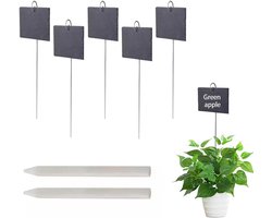 Plantenetiketten Steen - Tuinmarkers Bordjes - Planten Herkennen - Inclusief Marker Pen - 5 Stuks - Natuursteen