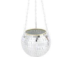 Plantenhanger Discobal bloempot 15 cm zilver hangende bloempot plantenpot plantenhanger discobol-planter met ketting voor binnendecoratie