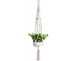 Plantenhanger macramé - Luxe gevlochten touw katoen - 1 stuk - Plantenpot ophangen - Planthanger