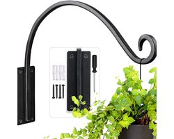 Plantenhanger voor buiten – 40 cm – Metalen muurhaken, geschikt voor het ophangen van bloembakken, vogelvoederhuisjes en windgong – Tuin- en balkonmuurdecoratie – Stevig, duurzaam en weerbestendig.