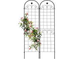 plantenklimrek set van 2 - 180 x 50 cm - klimplanten - metaal - zwart