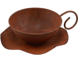Plantenkop en schotel vintage roest Ø17,5cm H6cm