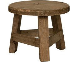 Plantenkruk Hout - Decoratief Meubel - Planten Presenteren - Rustiek Natuurlijk Design - 18 x 15 cm - Houtkleur