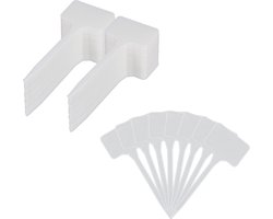 plantenlabel - set van 100 - kunststof - 14,5 x 5,5 cm - plantenstekers - wit
