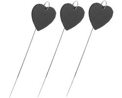 Plantenlabels Buiten - Tuinmarkers RVS - Planten Markeren - Weerbestendig Steen - 40x10 CM - Grijs