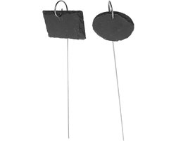 Plantenlabels Steen - Tuinbordjes Identificatie - Planten Markeren - Weerbestendig Ontwerp - 10x7 cm - Zwart