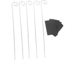 Plantenlabels Steen - Tuinmarkeringen RVS - Planten Identificeren - Duurzaam Materiaal - 40 cm - Grijs