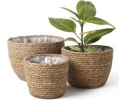Plantenmand, bloempotten voor binnen en buiten, plantenbakken, plantenbakken (3 stuks)