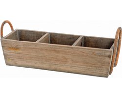 Plantenmand Hout - Bloembak Vensterbank - Balkon Beplanting - Vintage Afwerking - 43 cm Breed - Houtkleur