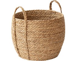 Plantenmand Zeegras - Decoratieve Opbergmand - Woondecoratie Organiseren - Rustiek Geweven Ontwerp - 35x28 cm - Natuurlijk