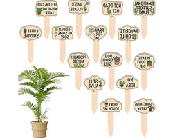 Plantenmarkers Hout - Tuinetiketten Stokken - Tuin Organiseren - Waterdichte Print - 15 Stuks - Multicolor