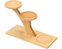 Plantenplank Vensterbank - Plantenstandaard Hout - Planten Decoreren - Multi-Tier Display - 25.2 cm - Natuurlijk Hout