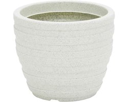 Plantenpot Kunststof - Bloembak Groot - Binnen Buiten Gebruik - Moderne Groefstructuur - 465 x 38 cm - Marmer