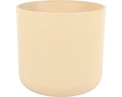 Plantenpot Marmer - wit | Ø41 - Grote ronde planten pot - Breukbestendig - 41x38cm - Binnen & Buiten - Bloemenpot groot - Crème wit