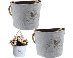 Plantenpot ophangen - 2 stuks - Hangpot - ijzeren kunst - muur hangen - Hangende Bloempot Plantenpot - halve cirkel - voor boerenerf Tuin Succulente kruiden